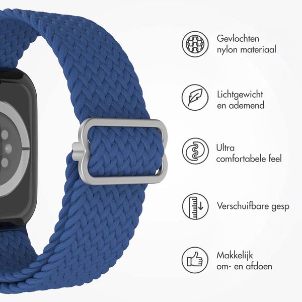 imoshion Nylon geweven bandje Apple Watch Series 1 t/m 9 / SE (38/40/41 mm) | Series 10 / 11 (42 mm) - Donkerblauw