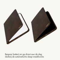 Selencia Croco bookcase Apple iPad 11 (2025) 11 inch A16 / iPad 10 (2022) 10.9 inch - Choco Brown