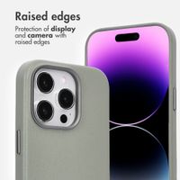 Accezz Leather Back Cover with MagSafe Apple iPhone 14 Pro - Light Grey