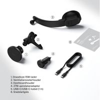 Belkin Magnetische Qi2 Telefoonhouder - Auto lader met adapter 27W - Dashboard / Ventilatierooster