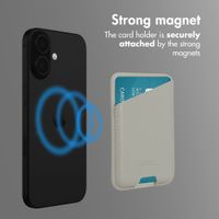 Accezz Magnetic Leather Card Holder - Compatible with Apple Find My - Light Grey