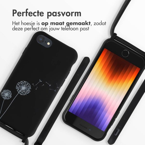 imoshion Siliconen design hoesje met koord Apple iPhone SE (2022 / 2020) / 8 / 7 - Dandelion Black