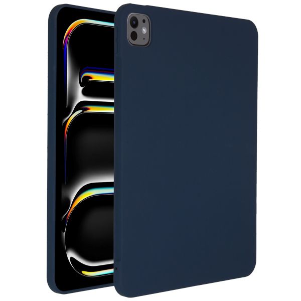 Accezz Liquid Silicone Backcover met penhouder iPad Pro 11 (2024) M4 - Donkerblauw