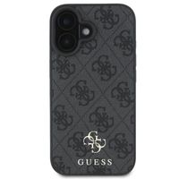 Guess 4G Metal Logo Backcover MagSafe iPhone 16 - Zwart