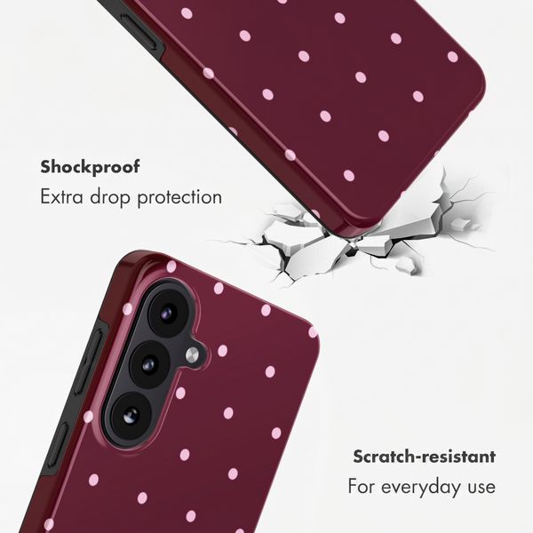 Selencia Vivid Back Cover with MagSafe Samsung Galaxy S26 - Happy Dots Burgundy