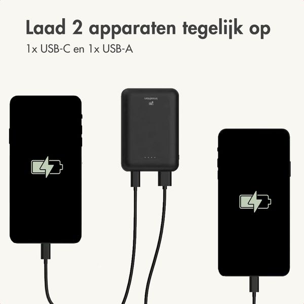 imoshion Compact Powerbank 10.000 mAh - Kleine powerbank - Quick Charge en Power Delivery - Zwart