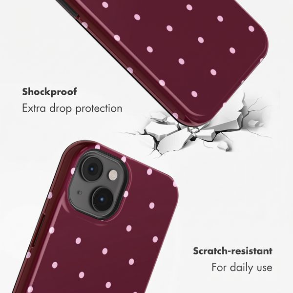 Selencia Vivid Back Cover with MagSafe Apple iPhone 14 - Happy Dots Burgundy