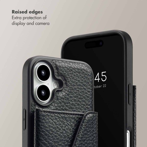 Selencia Sera Phone Case with Cord and Envelope Card Holder Apple iPhone 16 - Black
