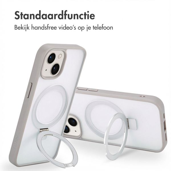 Accezz Ring Stand Backcover met MagSafe Apple iPhone 15 - Grijs