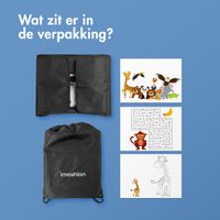 imoshion Reistafel - tablethouder auto - 7 opbergvakken - inclusief 2 kleurplaten - Zwart
