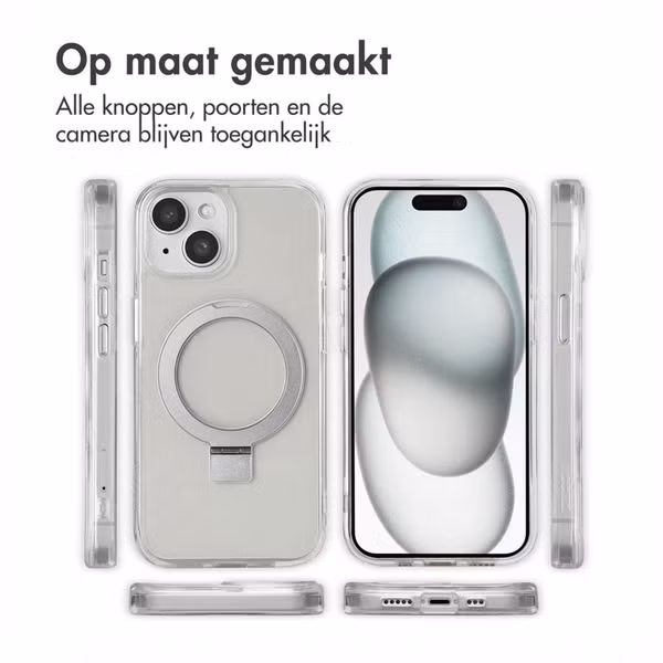 Accezz Ring Stand Backcover met MagSafe Apple iPhone 15 - Transparant