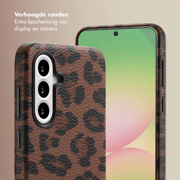 Selencia Sabi Backcover Panterprint met MagSafe Samsung Galaxy A56 - Mocha Brown