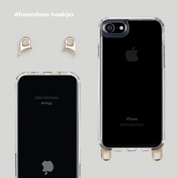 Selencia Backcover met afneembare haakjes iPhone SE (2022 / 2020) / 8 / 7 - Transparant