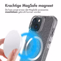 imoshion Clear Glitter Backcover met MagSafe Apple iPhone 15 - Zilver