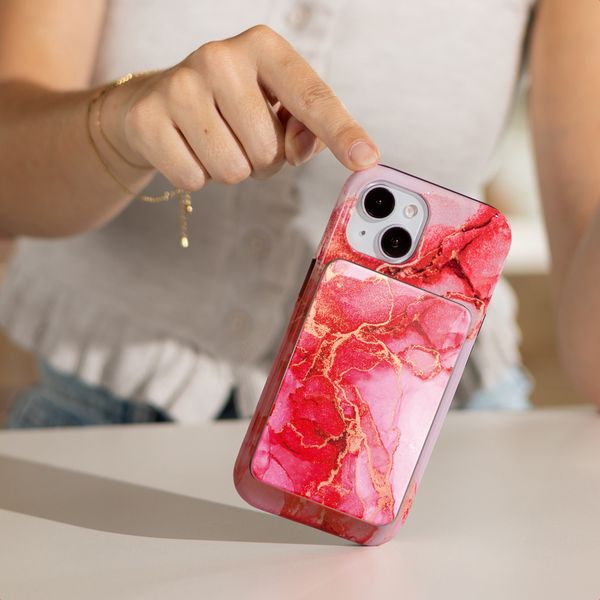 Selencia Vivid Powerbank 5,000 mAh - Wireless Powerbank - MagSafe and Qi - Desert Gold / Rosy Marble