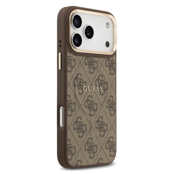 Guess Classic 4G Logo Backcover met MagSafe Apple iPhone 17 Pro Max - Bruin