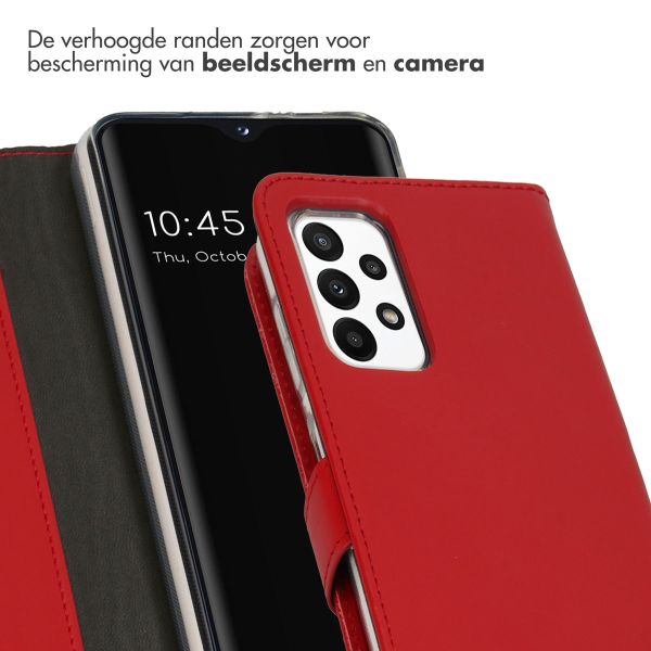 Selencia Echt Lederen Bookcase Samsung Galaxy A23 (5G) - Rood