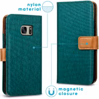 imoshion Luxe Canvas Bookcase Samsung Galaxy S7 - Groen