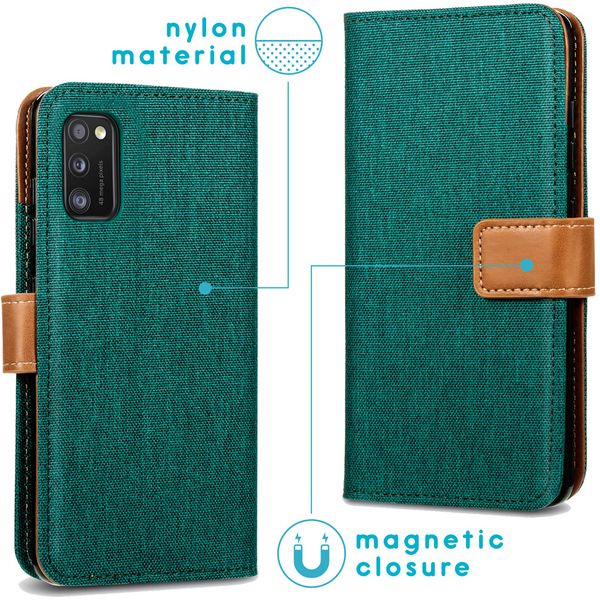 imoshion Luxe Canvas Bookcase Samsung Galaxy A41 - Groen