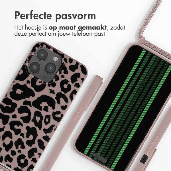 imoshion Siliconen design hoesje met koord Apple iPhone 15 Pro Max - Animal Pink