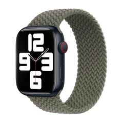 Apple Gevlochten solobandje Apple Watch | 44/45/46/49 mm - Maat 3 - Olive