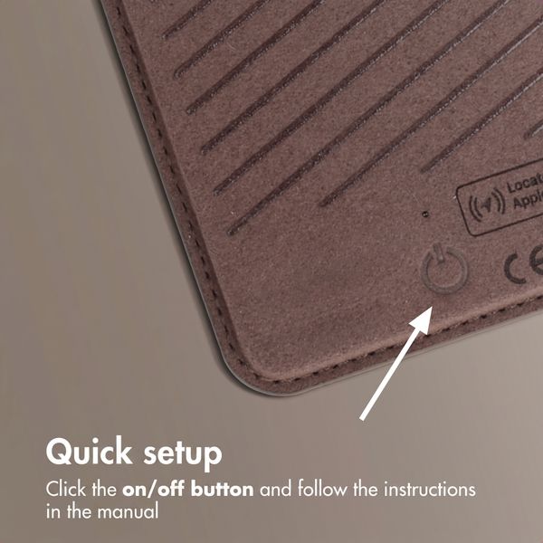 Accezz Magnetic Leather Card Holder - Compatible with Apple Find My - Coffee Brown