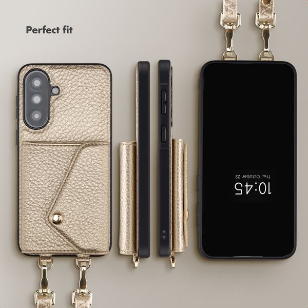 Selencia Sera Phone Case with Cord and Envelope Card Holder Samsung Galaxy A37 (5G) - Champagne