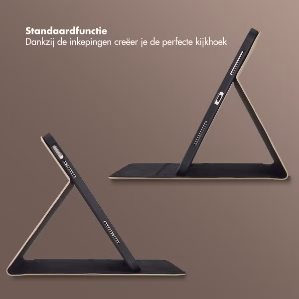 Selencia Riva Bookcase Apple iPad 11 (2025) 11 inch A16 / iPad 10 (2022) 10.9 inch - Mocha Brown