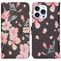 imoshion Design Softcase Bookcase iPhone 13 Pro - Blossom Watercolor Black