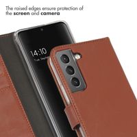 Selencia Echt Leren Bookcase Samsung Galaxy S22 - Lichtbruin