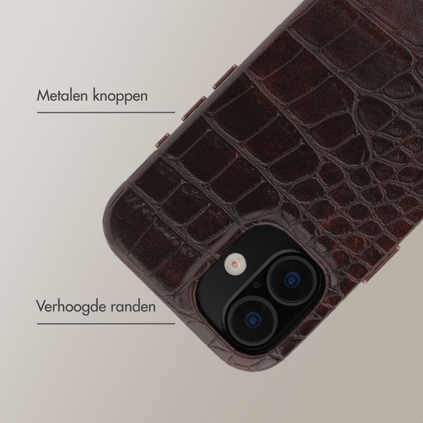 Selencia Croco Backcover met MagSafe Apple iPhone 16 - Choco Brown