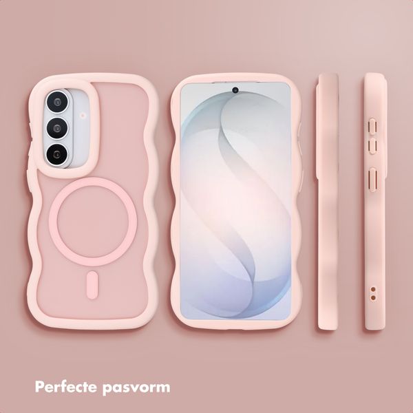 Selencia Wavy Backcover met MagSafe Samsung Galaxy S26 - Soft Pink