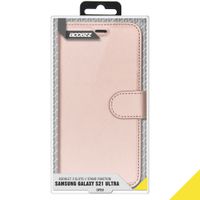 Accezz Wallet Softcase Bookcase Samsung Galaxy S21 Ultra - Rosé Goud