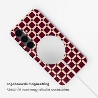 Selencia Vivid Backcover met MagSafe Samsung Galaxy S24 - Check This Burgundy