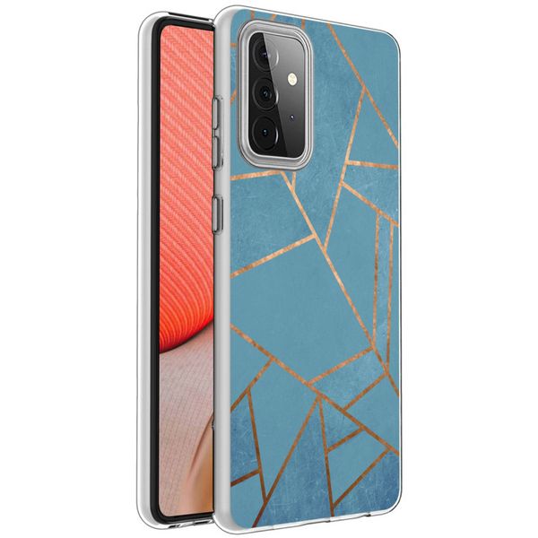 imoshion Design hoesje Samsung Galaxy A72 - Grafisch Koper / Blauw