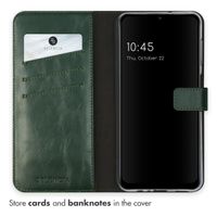 Selencia Echt Lederen Bookcase Samsung Galaxy A13 (5G) / A04s - Groen