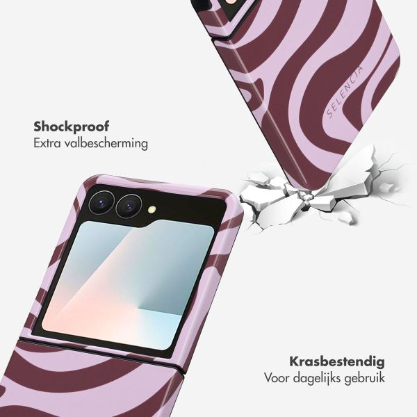 Selencia Vivid Backcover Samsung Galaxy Z Flip 7 - Wavy Swirl Pink Plum