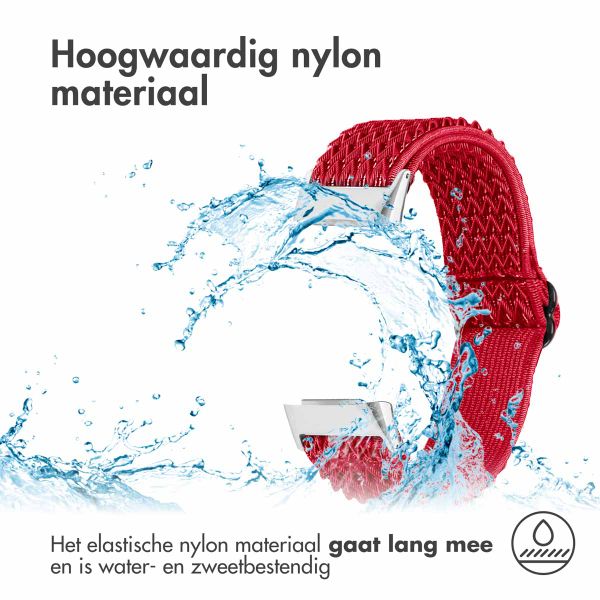 imoshion Elastisch nylon bandje Fitbit Charge 5 / Charge 6 - Rood