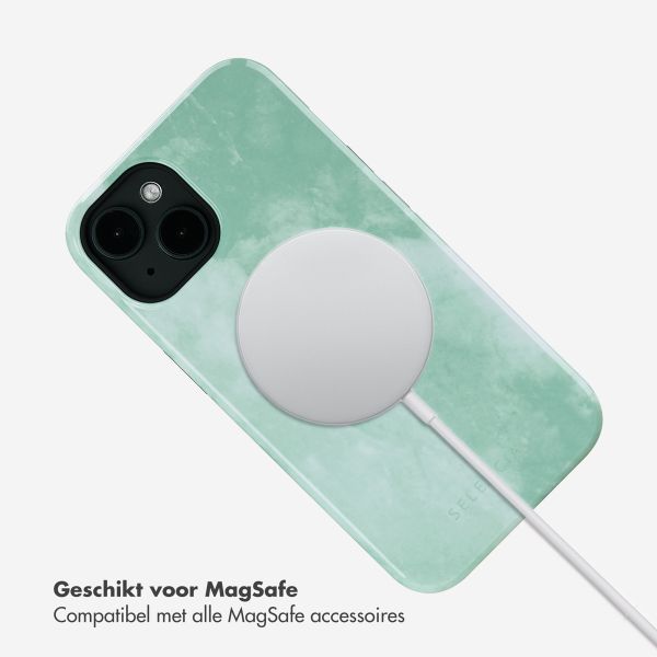 Selencia Vivid Tough Backcover met MagSafe Apple iPhone 14 - Marble Grayed Jade