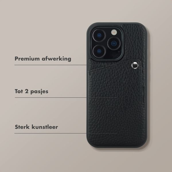 Selencia Riva Backcover met Pashouder Apple iPhone 16 Pro - Zwart
