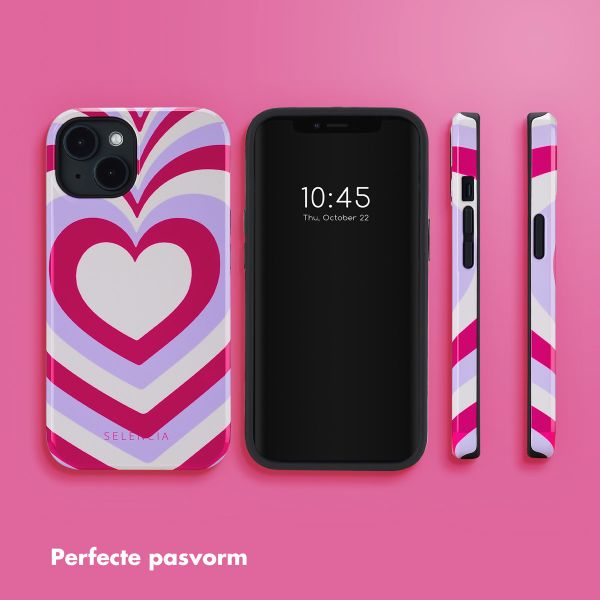 Selencia Vivid Backcover met MagSafe Apple iPhone 14 - Double Hearts Rubine Red Lilac