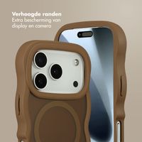Selencia Wavy Backcover met MagSafe Apple iPhone 17 Pro - Mocha Brown