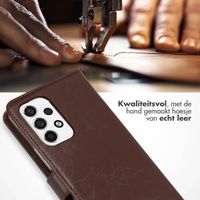 Selencia Echt Leren Bookcase Samsung Galaxy A53 - Bruin