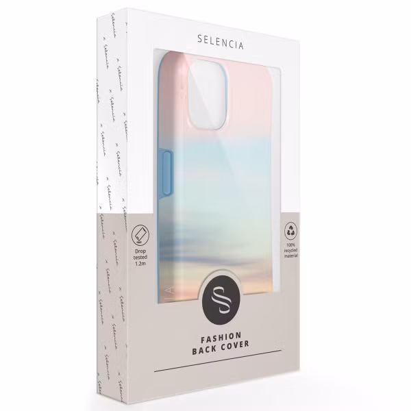 Selencia Aurora Fashion Backcover Apple iPhone 15 Pro Max - Duurzaam hoesje - 100% gerecycled - Sky Sunset Multicolor