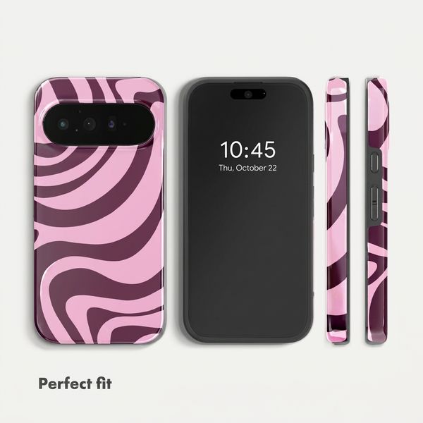 Selencia Vivid Case with MagSafe Google Pixel 11 Pro - Wavy Swirl Pink Plum