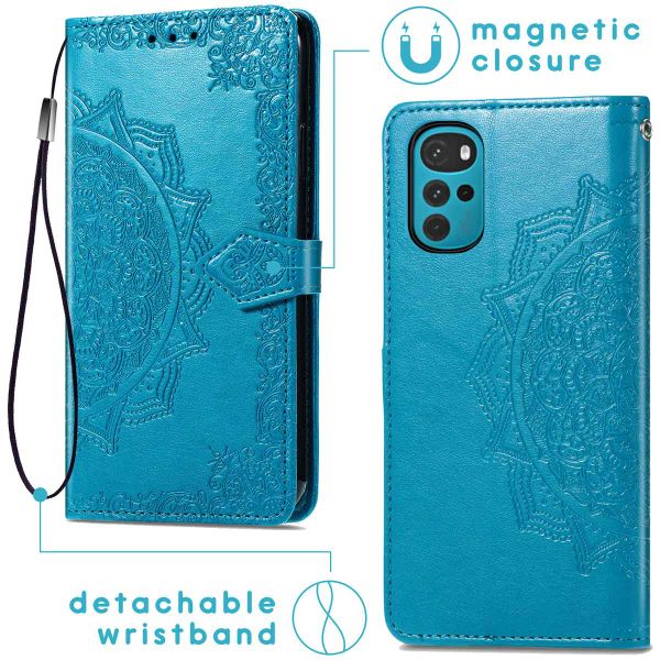 imoshion Mandala Bookcase Motorola Moto G22 - Turquoise