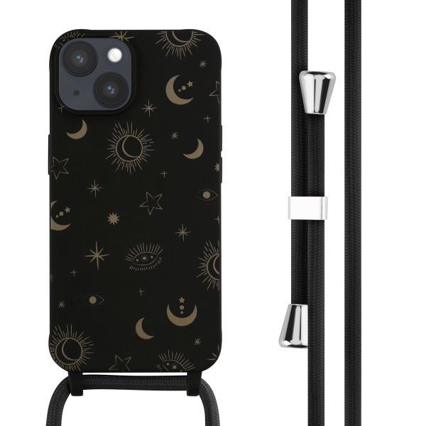 imoshion Siliconen design hoesje met koord iPhone 14 - Sky Black