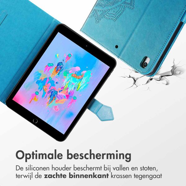 imoshion Mandala Bookcase Apple iPad 9 (2021) 10.2 inch / iPad 8 (2020) 10.2 inch / iPad 7 (2019) 10.2 inch - Turquoise