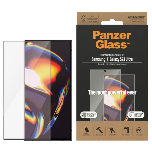 PanzerGlass Ultra-Wide Fit Anti-Bacterial Screenprotector incl. applicator Samsung Galaxy S23 Ultra