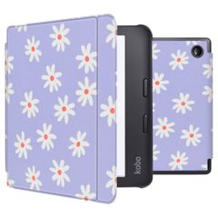 imoshion Design Slim Hard Case Sleepcover met stand Kobo Libra 2 / Tolino Vision 6 - Flowers Distance